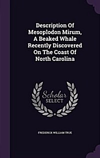 Description of Mesoplodon Mirum, a Beaked Whale Recently Discovered on the Coast of North Carolina (Hardcover)