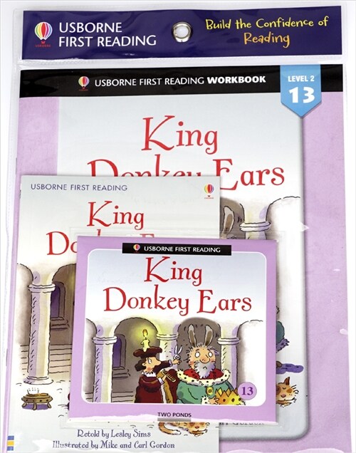 Usborne First Reading Workbook Set 2-13 : King Donkey Ears (Paperback + Audio CD + Workbook)