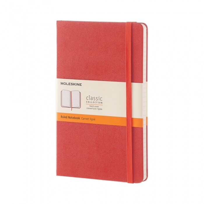 Moleskine Classic Notebook, Large, Squared, Coral Orange, Hard Cover (5 X 8.25) (Other)