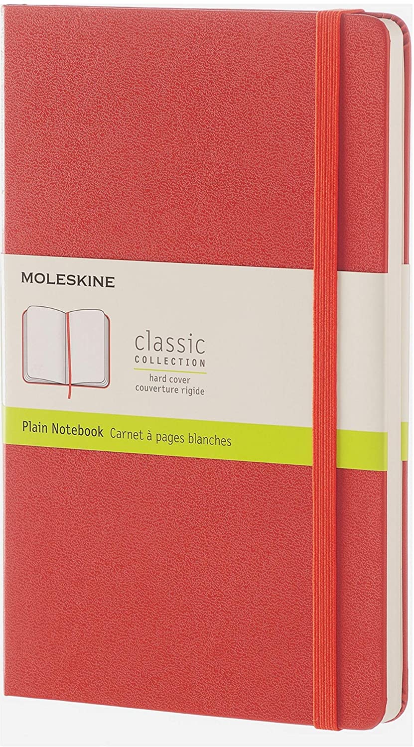 Moleskine Classic Notebook, Large, Plain, Coral Orange, Hard Cover (5 X 8.25) (Other)