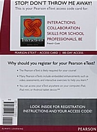 Interactions: Collaboration Skills for School Professionals, Enhanced Pearson Etext -- Access Card (Hardcover, 8)