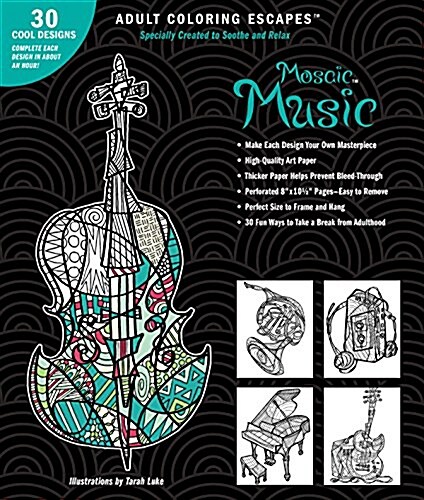 Adult Coloring Escapes - Mosaic Music (Paperback)