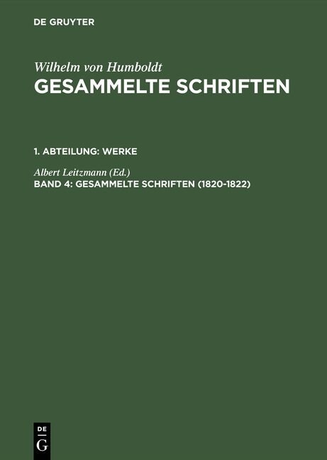 Gesammelte Schriften, Band 4, Gesammelte Schriften (1820-1822) (Hardcover, Photomechanisch)