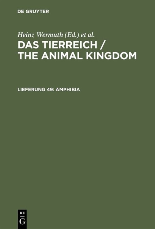 Amphibia: Anura II. Engystomatidae (Hardcover, Reprint 2015)