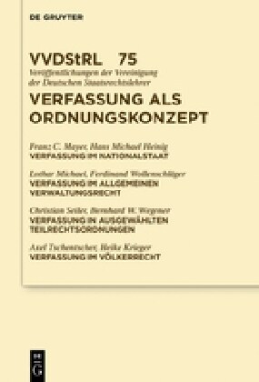 Verfassung ALS Ordnungskonzept (Hardcover)
