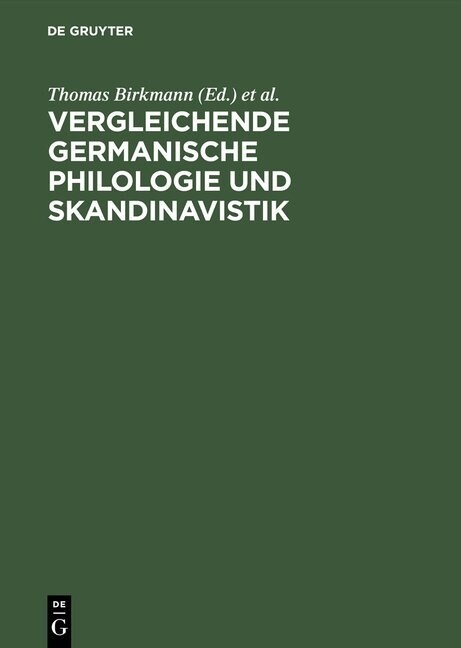Vergleichende Germanische Philologie und Skandinavistik (Hardcover, Reprint 2015)