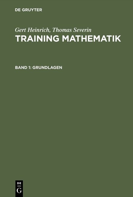 Training Mathematik, Band 1, Grundlagen (Hardcover, Reprint 2015)