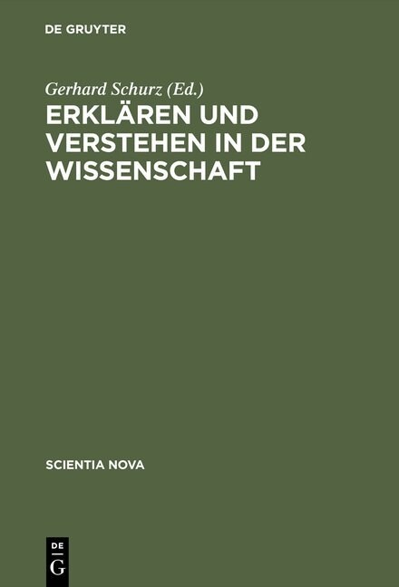 Erkl?en Und Verstehen in Der Wissenschaft (Hardcover, Reprint 2015)