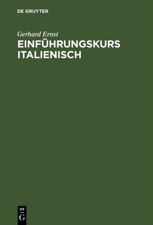 Einf?rungskurs Italienisch (Hardcover, 11, 11. Uberarb. Au)