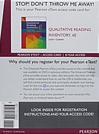 Qualitative Reading Inventory, Enhanced Pearson Etext -- Access Card (Hardcover, 6)