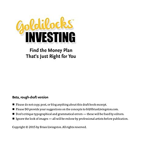 Goldilocks Investing: Find the Money Plan Thats Just Right for You (Paperback)