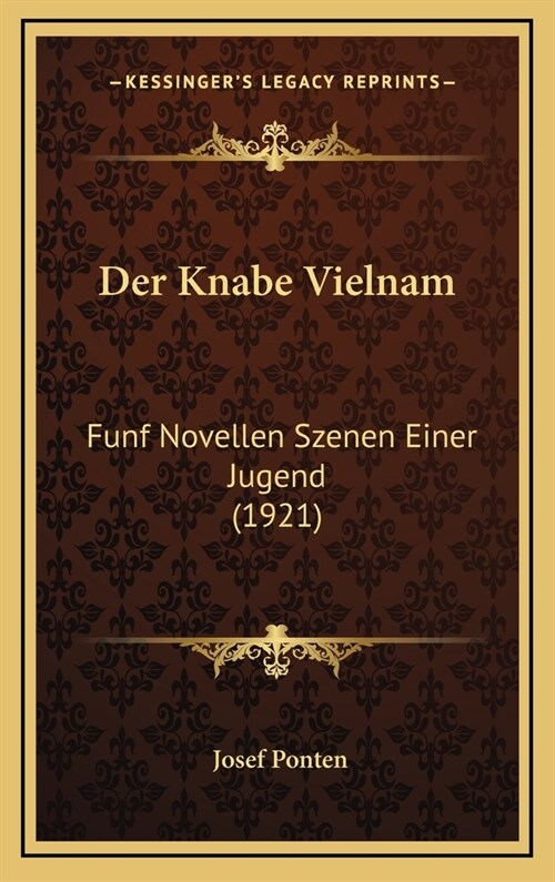 Der Knabe Vielnam: Funf Novellen Szenen Einer Jugend (1921) (Hardcover)