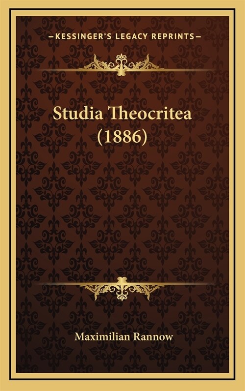 Studia Theocritea (1886) (Hardcover)