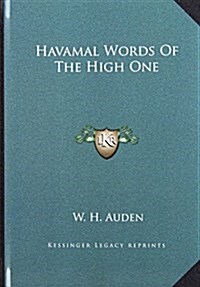 Havamal Words of the High One (Hardcover)