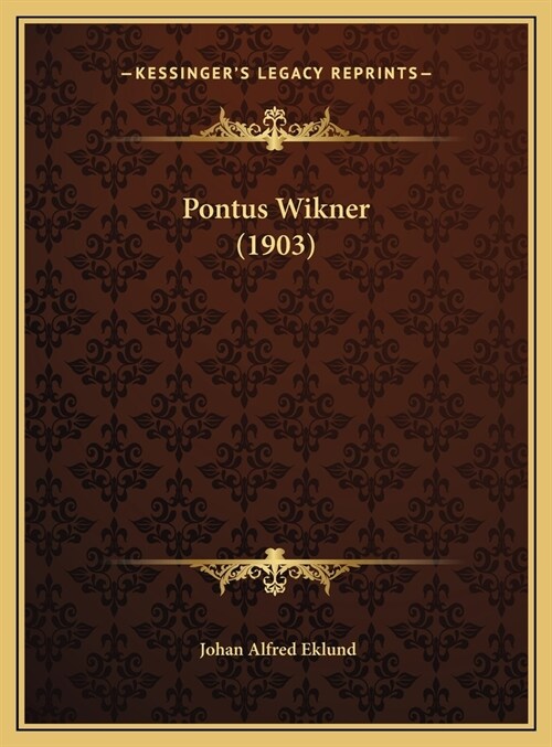 Pontus Wikner (1903) (Hardcover)
