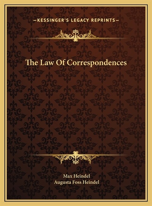 The Law Of Correspondences (Hardcover)