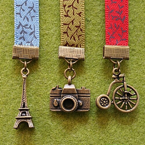 [바느질시간]에펠탑 & 자전거 & 카메라 BOOKMARK