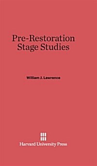 Pre-Restoration Stage Studies (Hardcover)