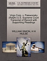 Virgo Corp. V. Paiewonsky (Ralph) U.S. Supreme Court Transcript of Record with Supporting Pleadings (Paperback)