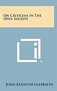 On Criticism in the Open Society (Hardcover)