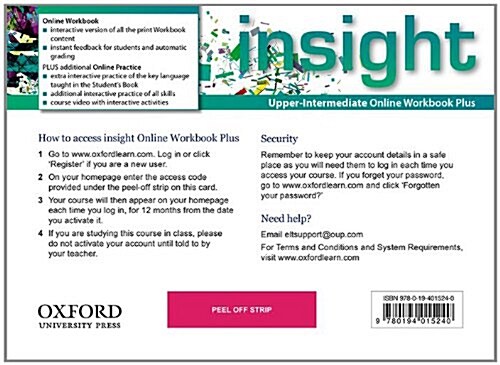 insight: Upper-Intermediate: Online Workbook Plus - Card with Access Code (Multiple-component retail product)