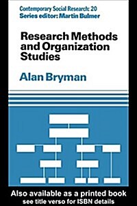 Research Methods and Organization Studies (Hardcover)