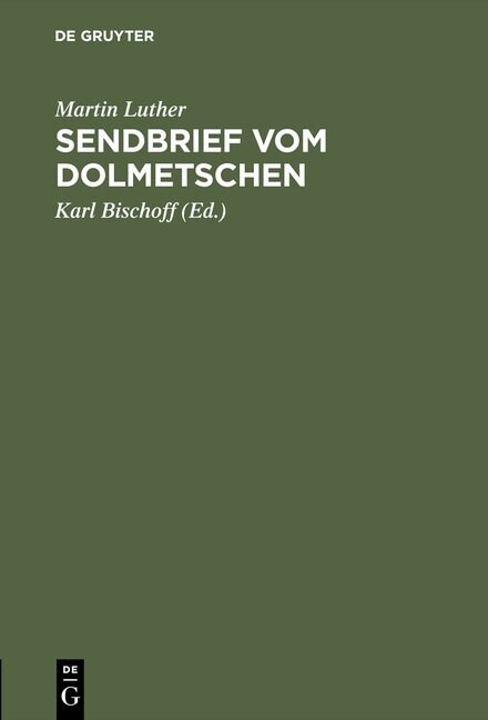 Sendbrief vom Dolmetschen (Hardcover, 2, 2. Unverand. Au)