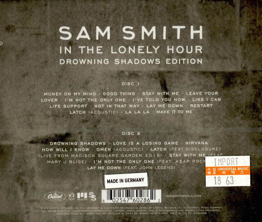 sam smith in the lonely hour drowning shadows