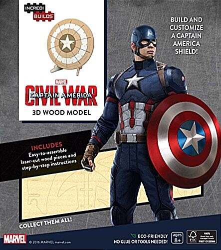 INCREDIBUILDS: MARVEL: CAPTAIN AMERICA 3D WOOD MODEL (Book)