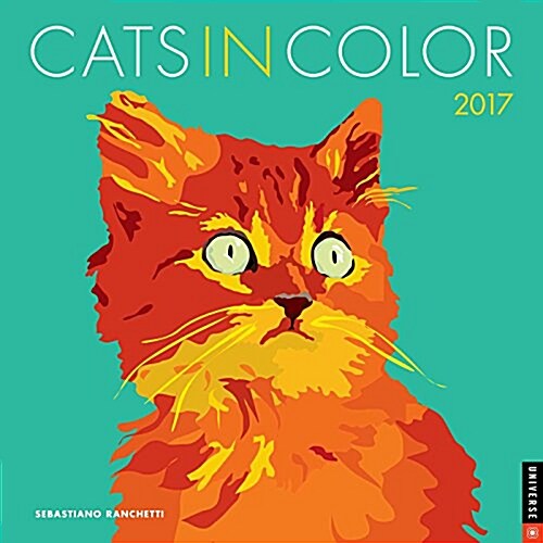 Cats in Color 2017 Wall Calendar (Wall)