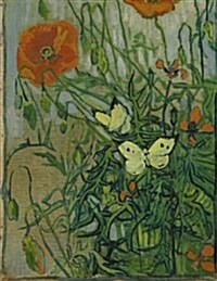 Butterflies and Poppies, Van Gogh. Graph Paper Journal: 150 Pages, 8.5 X 11 Inches (21.59 X 27.94 Centimeters) Diary, Composition Book. Laminated. (Paperback)