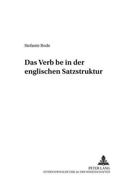 Das 첲erb?첕e?in Der Englischen Satzstruktur (Paperback)