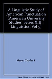 A Linguistic Study of American Punctuation (Hardcover)