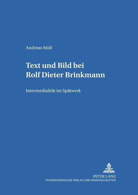 Text Und Bild Bei Rolf Dieter Brinkmann: Intermedialitaet Im Spaetwerk (Paperback)
