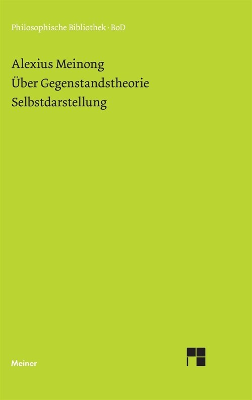 ?er Gegenstandstheorie. Selbstdarstellung. (Hardcover)