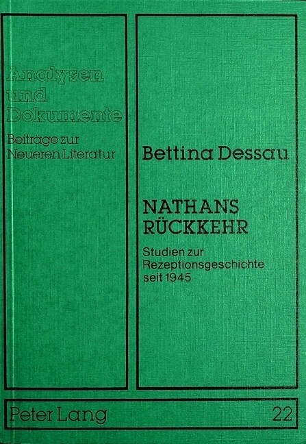 Nathans Rueckkehr: Studien Zur Rezeptionsgeschichte Seit 1945 (Paperback)