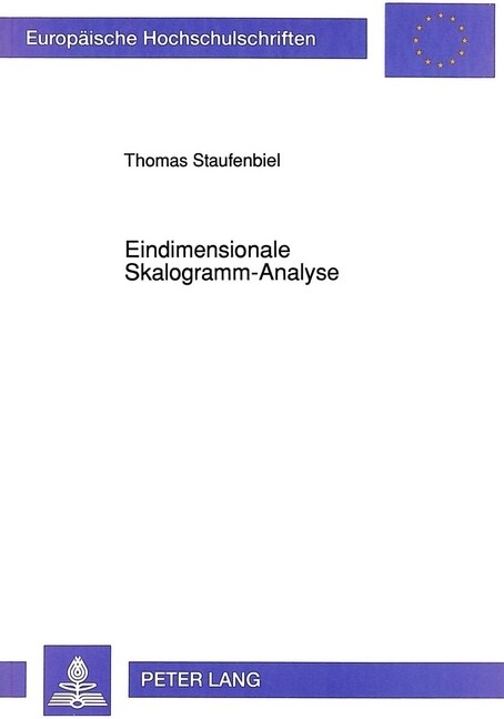 Eindimensionale Skalogramm-Analyse (Paperback)