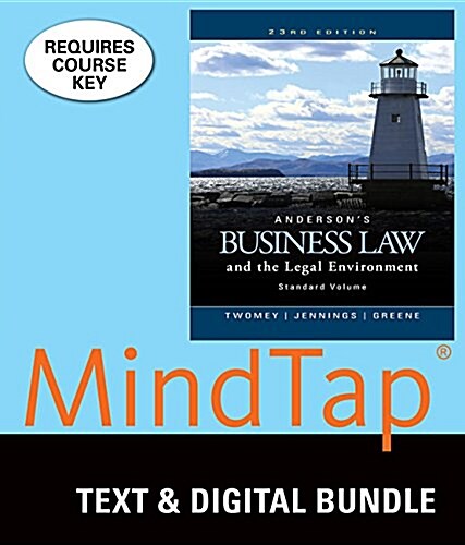 Anderson뭩 Business Law and the Legal Environment, Standard Vol. + Mindtap Business Law, 2 Terms 12 Months Printed Access Card (Loose Leaf, Pass Code, 23th)