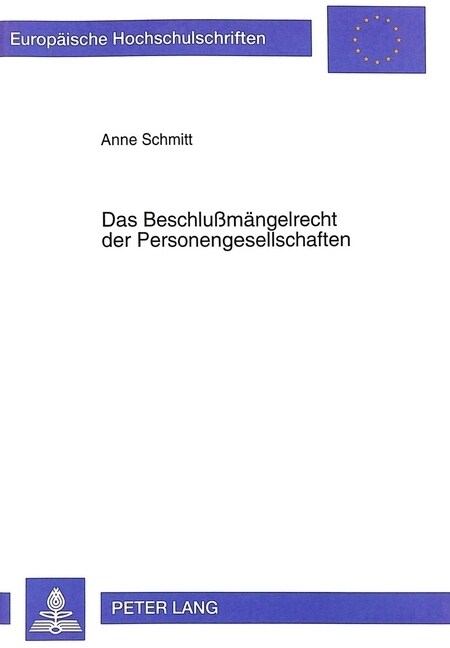 Das Beschlu?aengelrecht Der Personengesellschaften (Paperback)