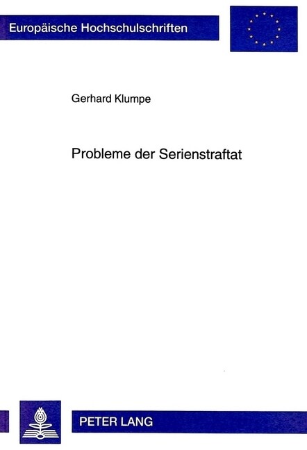 Probleme Der Serienstraftat (Paperback)