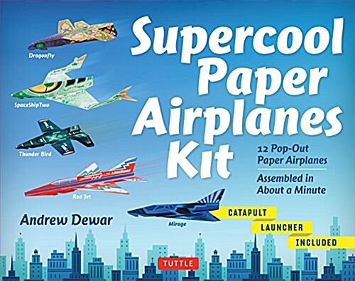 Supercool Paper Airplanes Kit: 12 Pop-Out Paper Airplanes Assembled in about a Minute: Kit Includes Instruction Book, Pre-Printed Planes & Catapult L (Other, Edition, Book a)