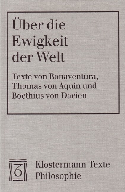 Uber Die Ewigkeit Der Welt (Paperback, Bilingual)