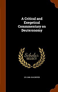 A Critical and Exegetical Commmentary on Deuteronomy (Hardcover)