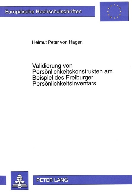 Validierung Von Persoenlichkeitskonstrukten Am Beispiel Des Freiburger Persoenlichkeitsinventars (Paperback)