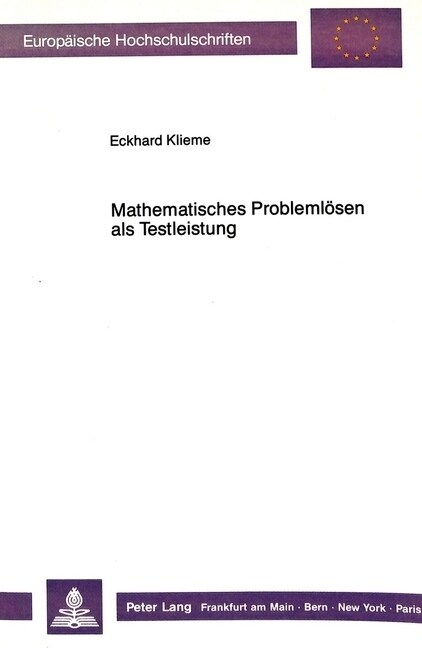 Mathematisches Problemloesen ALS Testleistung (Paperback)