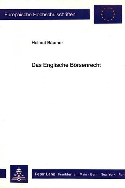 Das Englische Boersenrecht (Paperback)