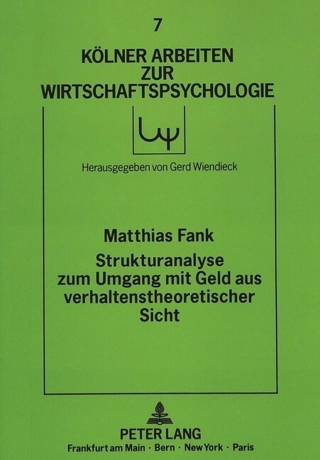 Strukturanalyse Zum Umgang Mit Geld Aus Verhaltenstheoretischer Sicht (Paperback)