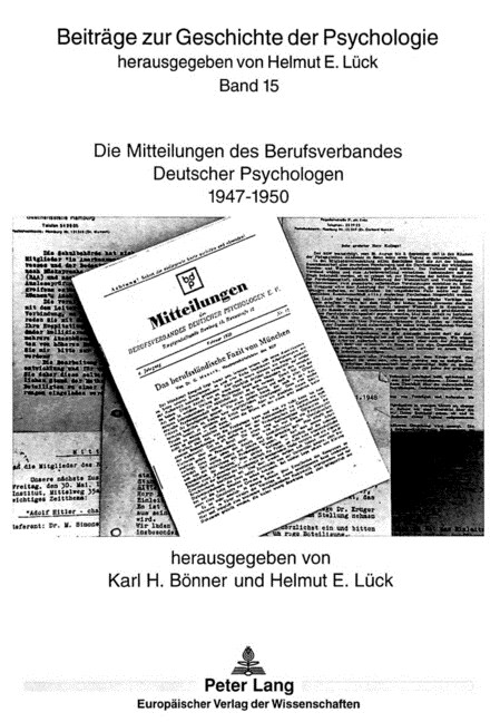 Die Mitteilungen Des Berufsverbandes Deutscher Psychologen 1947 Bis 1950 (Paperback)