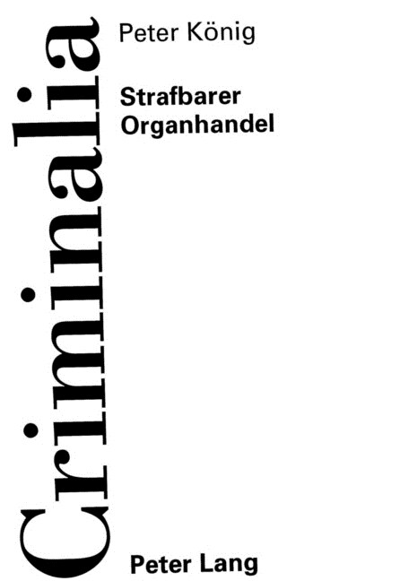 Strafbarer Organhandel (Paperback)