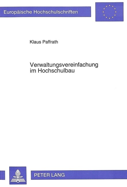 Verwaltungsvereinfachung Im Hochschulbau (Paperback)